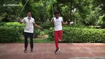 16-year-old with one leg shows off incredible skipping skills in New Delhi