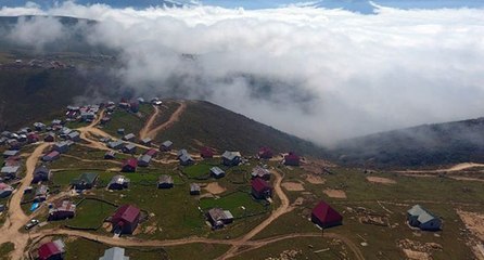 Bulutların üzerindeki İkizdere Vadisi ilgi çekiyor