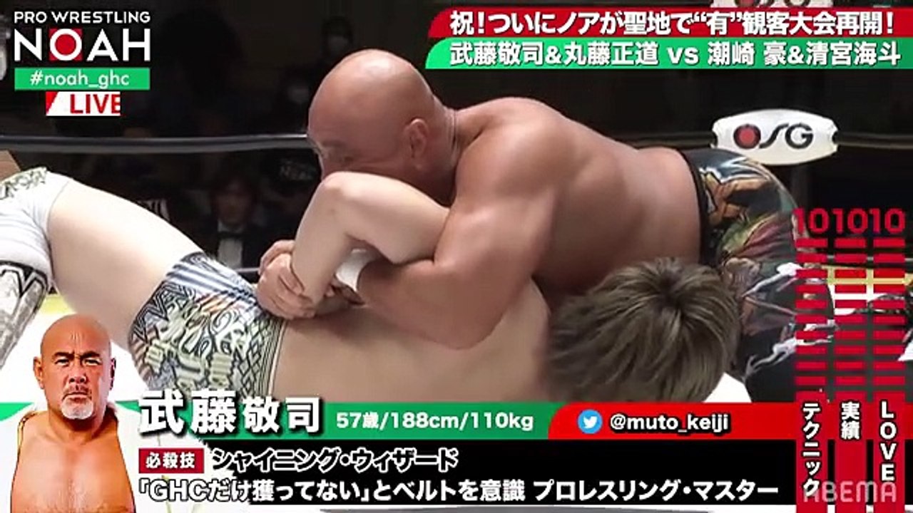 Keiji Muto & Naomichi Marufuji vs Go Shiozaki & Kaito Kiyomiya NOAH 7-18-20