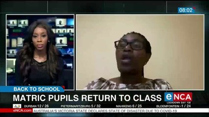Matric pupils return to school
