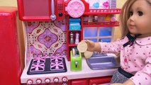 American Girl Doll Cooking Waffles for Breakfast by Play Dolls