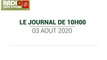 Journal de 10 heures du 03 août 2020 [Radio Côte d'Ivoire]