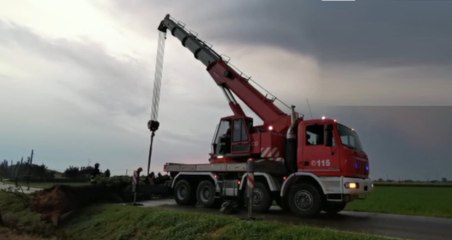 Maltempo nel Bolognese, rimosso alberto caduto a Crevalcore (03.08.20)