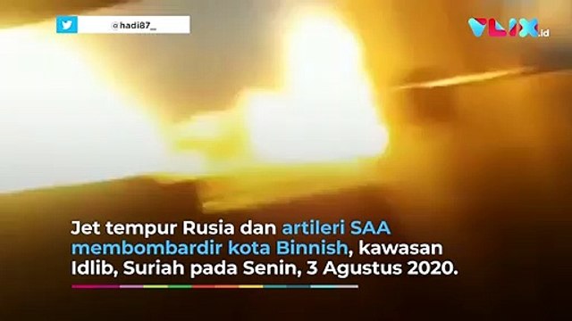 Detik-detik Jet Tempur Rusia Bombardir Kamp Pengungsi Suriah