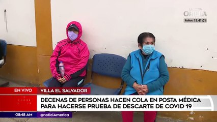 Decenas hacen cola en posta médica para hacerse la prueba rápida de descarte de Covid-19 | Primera Edición