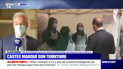 Alain Griset: "Pour l'instant, il n'y a pas de volonté d'obligation du port du masque pour tous les Français"