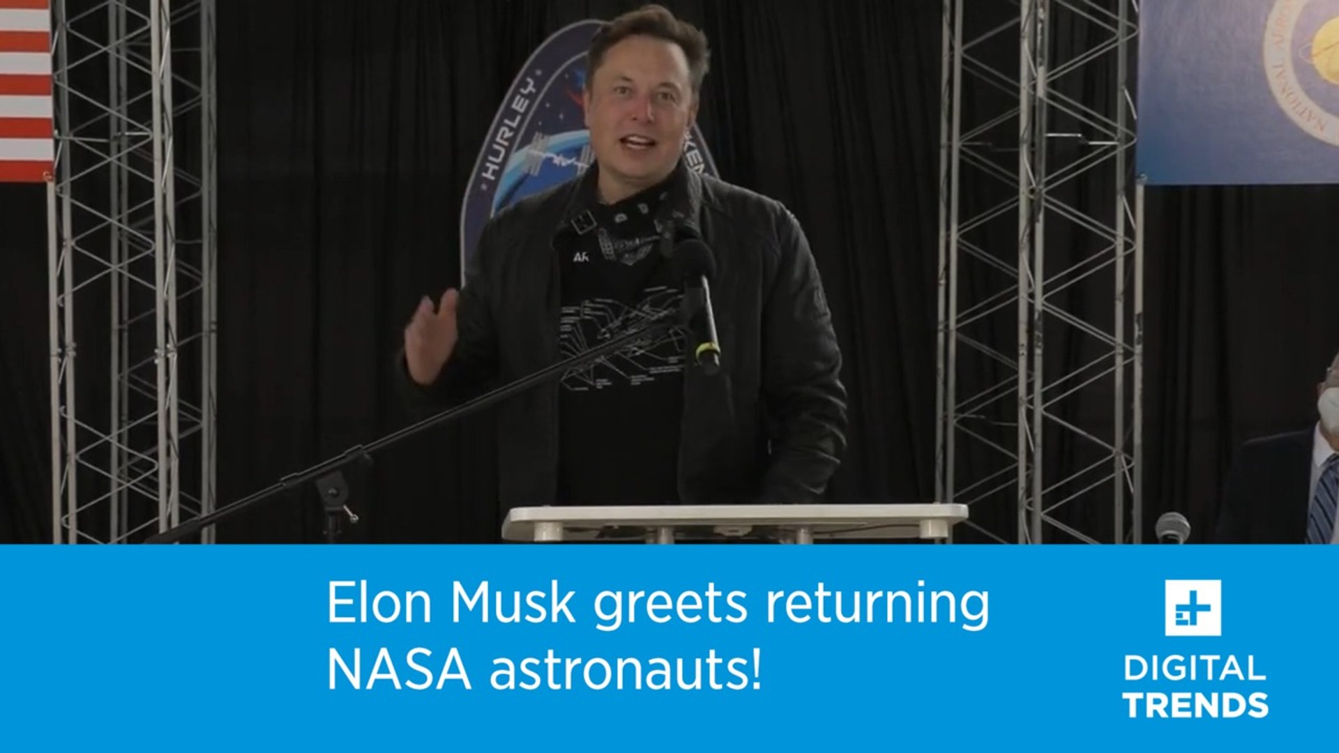Elon Musk greets returning NASA astronauts!