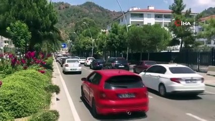 Bayram tatili bitti, Marmaris çıkış yolu tıkandı
