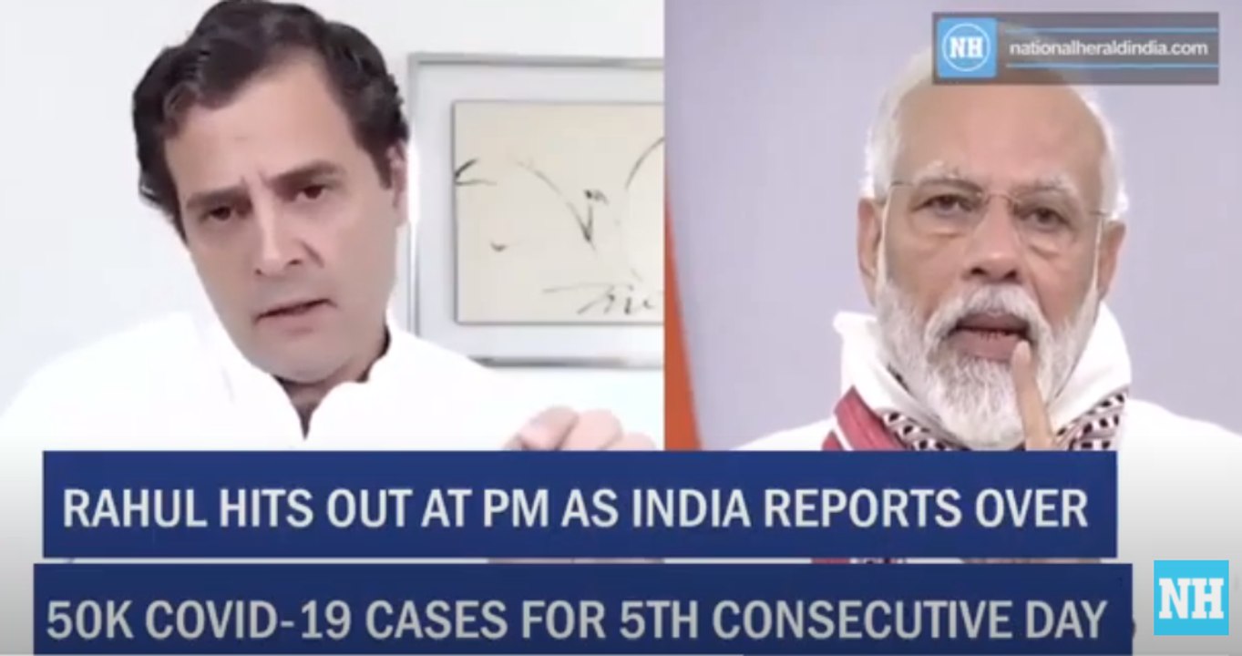 Rahul hits out at PM as India reports over 50K COVID-19 cases for 5th consecutive day