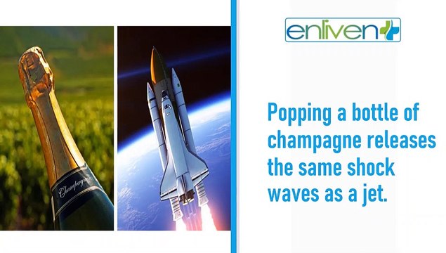 Popping a bottle of champagne releases the same shock waves as a jet.