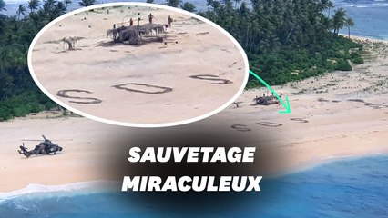 Trois naufragés sauvés grâce à leur "SOS" écrit sur la plage