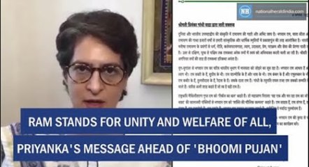 Ram stands for unity and welfare of all, Priyanka's message ahead of 'Bhoomi pujan'