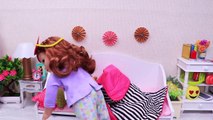 How to set doll bedroom with furniture toys & wardrobe full of cute outfits