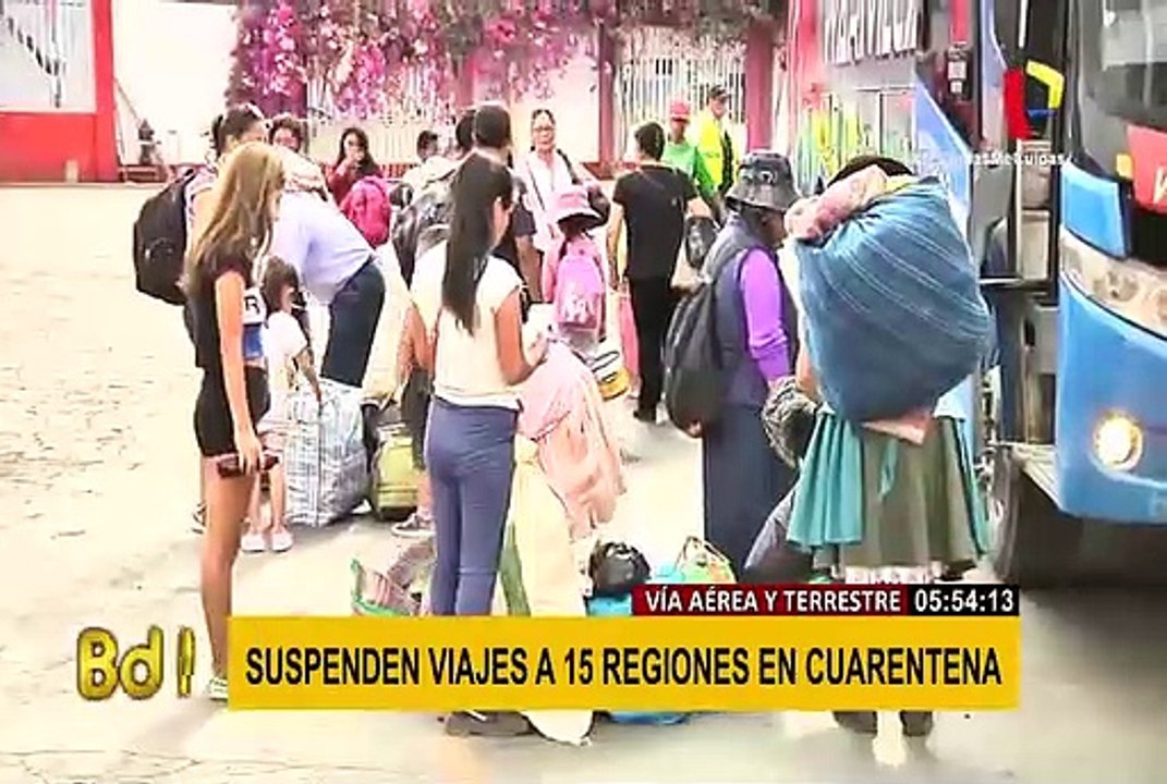 Viajes interprovinciales son suspendidas por estado de cuarentena