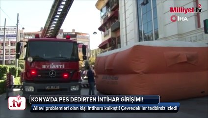 Konya'da pes dedirten görüntü! İntihar girişimi sosyal mesafeyi unutturdu