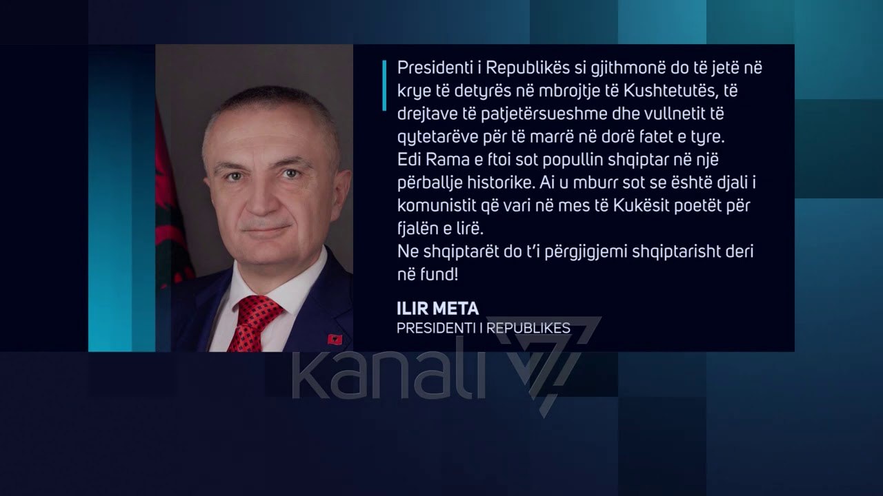 META SULMON ASHPER RAMEN, AKUZON NDERKOMBETARET SI OPORTUNISTE  - News, Lajme - Kanali 7