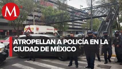 Auto arrolla a policía de CdMx en motocicleta en Insurgentes