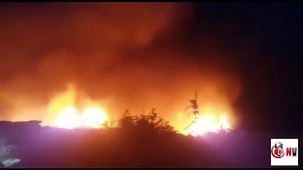 Declarado un incendio en Portonovo, imaxes das 23-30h 16-07-2020
