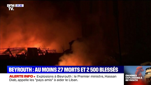 Liban: après les explosions à Beyrouth, les pompiers cherchent à éteindre l'incendie dans le secteur du port