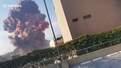 Unseen footage shows moment of Beirut blast