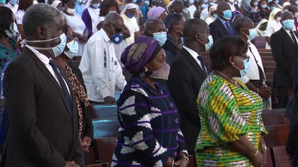 Monseigneur Pierre-Marie Coty inhumé à la Cathédrale Saint Paul du Plateau d'Abidjan.