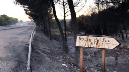 Feu à Martigues : les images du lendemain à 6h55