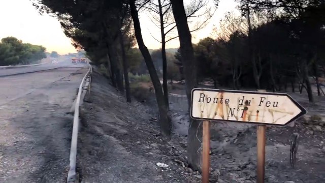 Feu à Martigues : les images du lendemain à 6h55