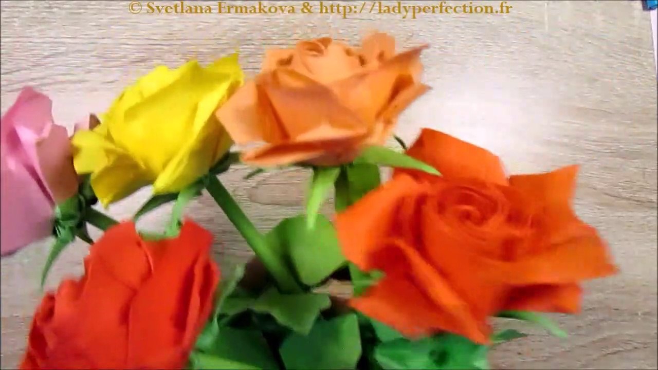 Origami :  Rose pentagone . Calice._Part 3