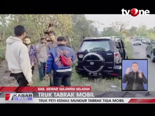 Gagal Nanjak, Truk Mundur dan Tabrak 3 Minibus