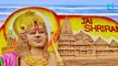 Watch: Sudarsan Pattnaik creates sand art of Ram temple on Puri beach