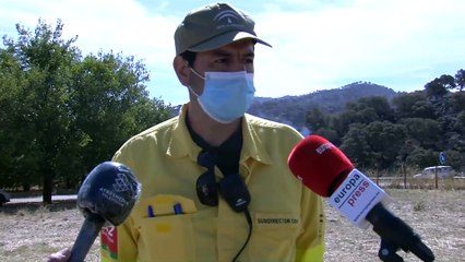 Unas 90 personas trabajan en el operativo del incendio de Olvera (Cádiz)