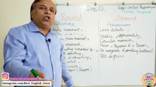 How to use Round and Around? | Use of Round and Around | Prepositions in English grammar in Hindi