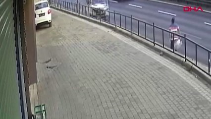 Bursa'da bir işçinin ölümden kıl payı kurtulduğu anlar...