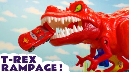 Télécharger la video: Dinosaur Rampage in this Hot Wheels Race Challenge with Disney Pixar Cars 3 Lightning McQueen and the PJ Masks with DC Comics Batman and The Joker in this Full Episode English Toy Story Race