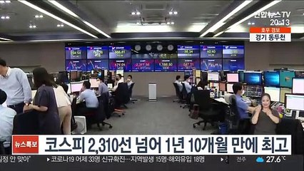 코스피 2,310선 넘어 22개월 만에 최고