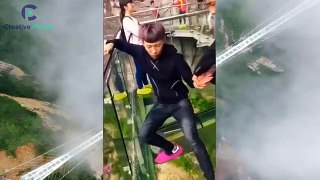 Scary Glass Bridge in China //  Try Not To Laugh // Comedy Video