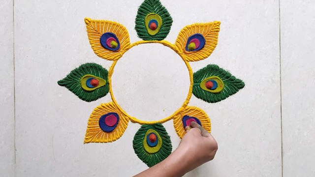 Easy Janmashtmi Rangoli design | Janmashtmi special Kolam | Krishna Janmashtmi 2020
