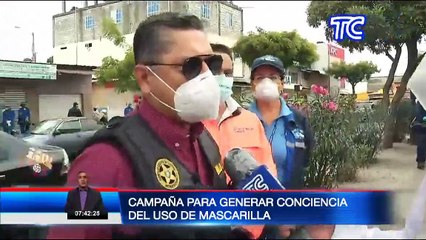 En Guayaquil se realiza campaña para generar conciencia del uso de mascarilla