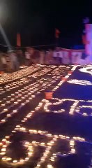 चंदवासा में 5100 दीपक प्रज्वलित कर श्रीराम की आकृति बनाई गई