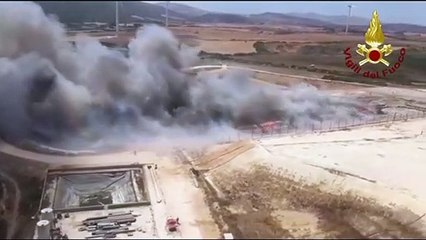 Porto Torres (SS) - Incendio in discarica Scala Erre (05.08.20)