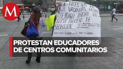Protestan educadores en el Zócalo de la CdMx