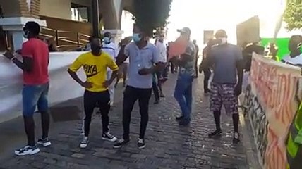 Protesta de temporeros en Lepe