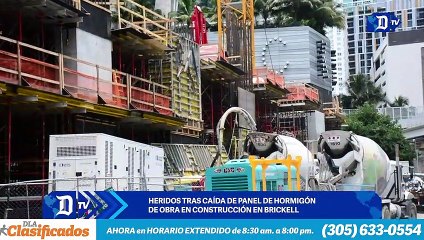 Cinco heridos tras caída de panel de hormigón  de obra en construcción en Brickell | El Diario en 90 segundos
