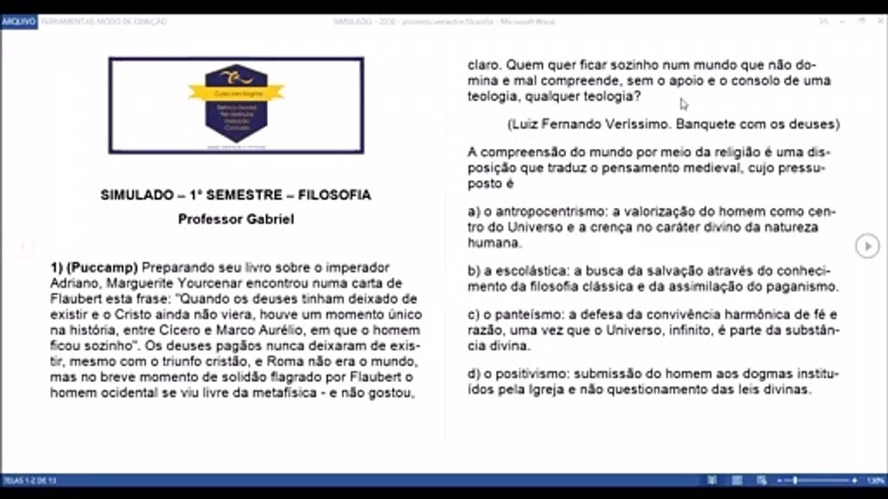 Teste de Filosofia