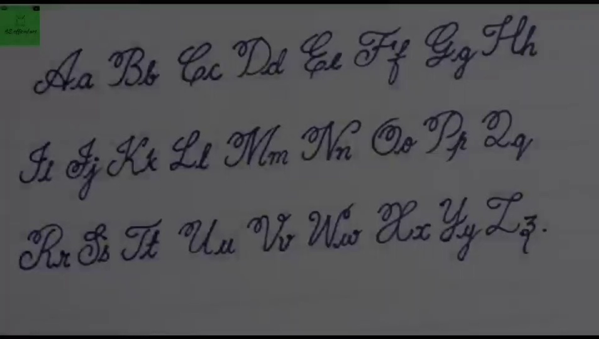 How to write alphabets ABCD in cursive hand writing