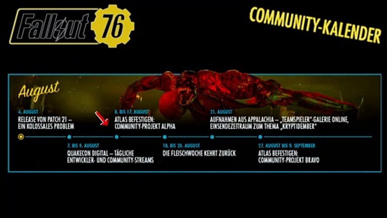 Vault Community Kalender August-2020 ☢ Fallout76 | deutsch