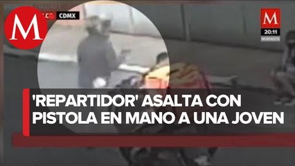Delincuente disfrazado de repartidor asalta a una joven en Iztacalco