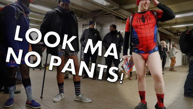 ‘No Pants Subway’ riders combat freezing temperatures