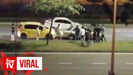 Minor fender bender descends to fisticuffs; five arrested