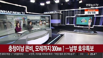[날씨트리] 충청이남 큰비,모레까지 300㎜↑…남부 호우특보